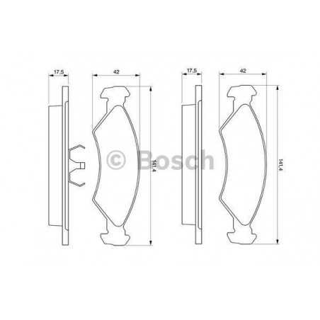 Jeu de 4 plaquettes de frein avant Ford Fiesta 0986468570 Bosch Freinage