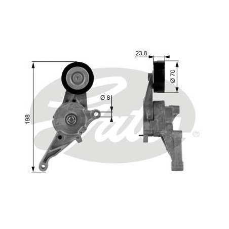 Galet tendeur de courroie d'accessoire Audi A3, Seat : Altea, Leon, Skoda Octavia, Volkswagen : Eos, Golf 5, Passat, Touran T...