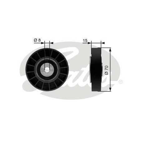 Galet enrouleur de courroie d'accessoire Renault : Clio 2 , Kangoo T36214 Gates Galet tendeur Galet enrouleur de courroie d'accessoire Renault : Clio 2 , Kangoo T36214 Gates Galet tendeur