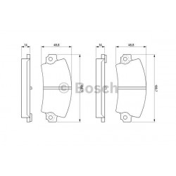 Jeu de 4 plaquettes de frein arrière Renault : Espace 1 , Espace 2 , Fuego , R17 , R18 , R21 , R25 , R30 , R5  0986463490 Bos...