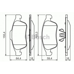 Jeu de 4 plaquettes de frein avant Dacia : Duster , Lodgy , Renault : Fluence, Mégane 3 , Scénic 3 0986494441 Bosch VH
