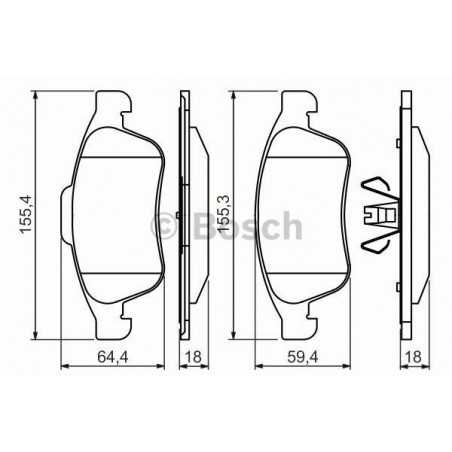 Jeu de 4 plaquettes de frein avant Dacia : Duster , Lodgy , Renault : Fluence, Mégane 3 , Scénic 3 0986494441 Bosch VH Jeu de 4 plaquettes de frein avant Dacia : Duster , Lodgy , Renault : Fluence, Mégane 3 , Scénic 3 0986494441 Bosch VH