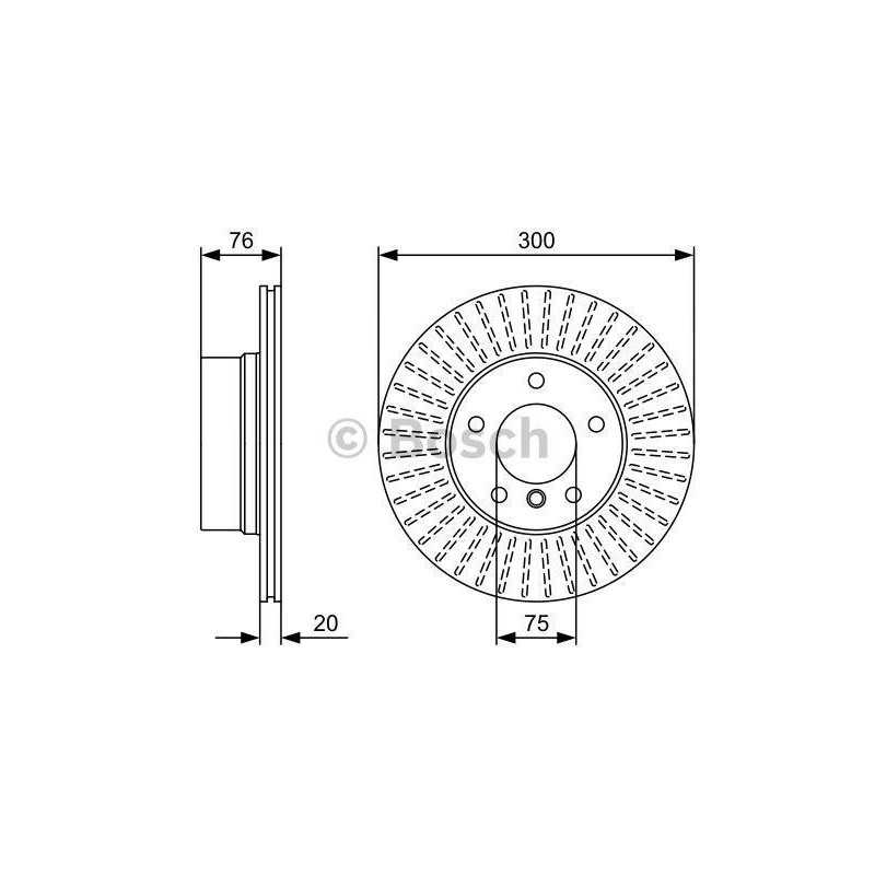 Jeu de 2 disques de frein arrière BMW : Série 1 ( E81, E82, E87, E88 ) , Série 3 ( E90, E91, E92, E93 ) , Z4 ( E89 ) 0986479...