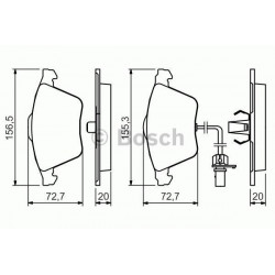 Jeu de 4 plaquettes de frein avant Audi A6 0986494283 Bosch Plaquette de frein