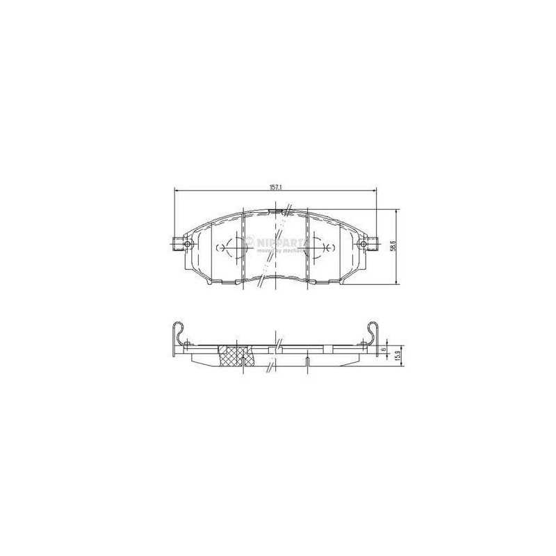 Jeu de 4 plaquettes de frein avant Infinity : Ex, G37, Q60, Q70, Nissan : Murano, Navara, Pathfinder, Qashqai J3601094 NIPPAR...