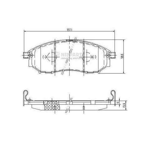 Jeu de 4 plaquettes de frein avant Infinity : Ex, G37, Q60, Q70, Nissan : Murano, Navara, Pathfinder, Qashqai J3601094 NIPPAR...