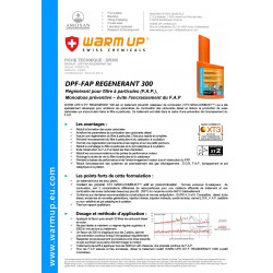 Régénérant pour filtre à particules (FAP). Monodose préventive , évite l'encrassement du filtre à particules. DR300 WARMUP Pr...