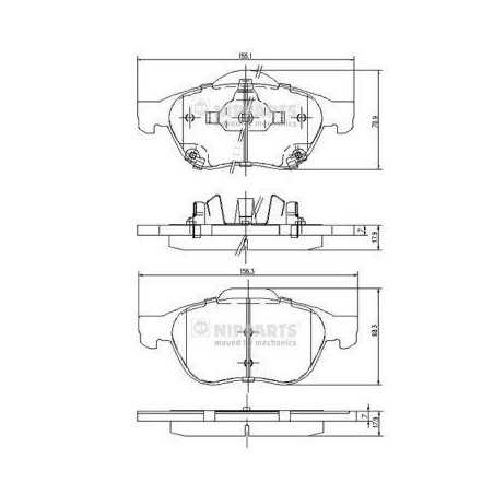 Jeu de 4 plaquettes de frein avant Toyota Avensis J3602115 NIPPARTS Freinage