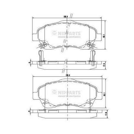 Jeu de 4 plaquettes de frein avant Toyota : Corolla , Avensis J3602112