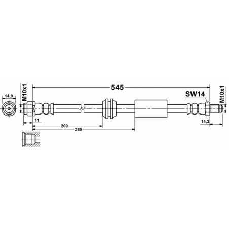 Flexible de frein avant Mercedes : ML , GL SL6063 First  VH