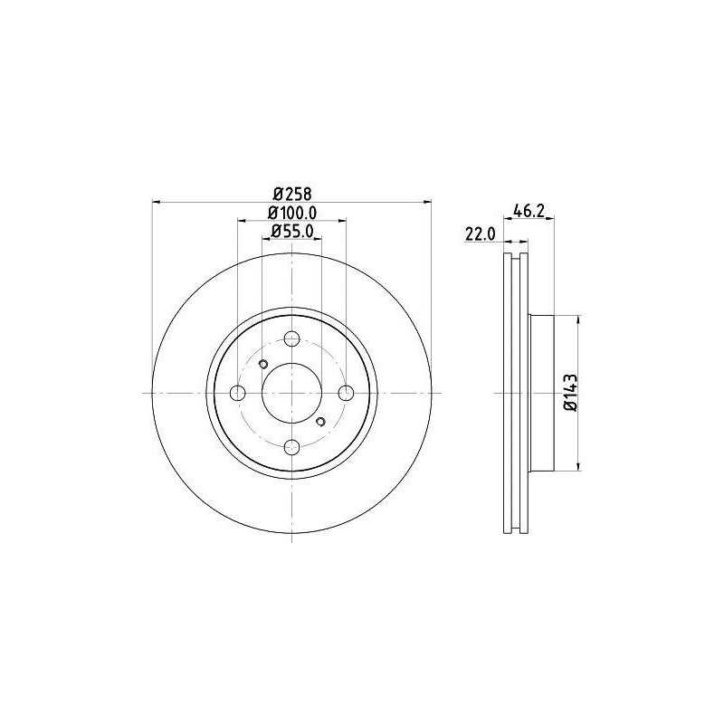 Jeu de 2 disques de frein avant Toyota Yaris N3302175 NIPPARTS Freinage