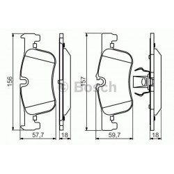 Jeu de 4 plaquettes de frein avant BMW Série 1 ( F20 , F21 , F22 ) 0986494561 Bosch VH