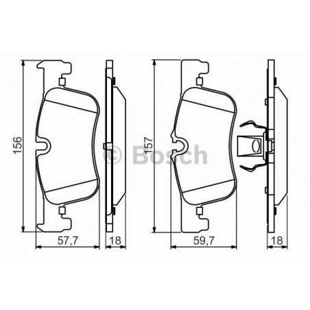 Jeu de 4 plaquettes de frein avant BMW Série 1 ( F20 , F21 , F22 ) 0986494561 Bosch VH