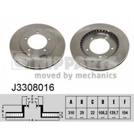 Jeu de 2 disques de frein Suzuki Grand Vitara J3308016 NIPPARTS Freinage