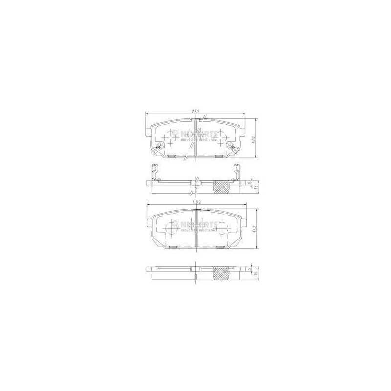 Jeu de 4 plaquettes de frein arrière Kia Sorento J3610305 NIPPARTS VH