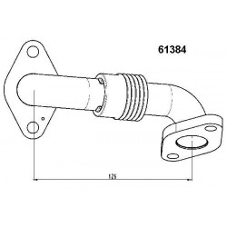 Tuyau vanne EGR Audi A3, Seat : Altea, Leon, Toledo, Skoda : Ocatvia, Superb, Volkswagen : Bora, Golf, Passat, Touran 61384D...