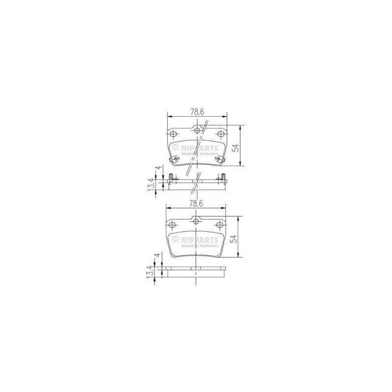 Jeu de 4 plaquettes de frein arrière Toyota : Avensis, Rav-4 J3612020