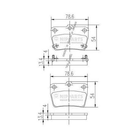Jeu de 4 plaquettes de frein arrière Toyota : Avensis, Rav-4 J3612020 Jeu de 4 plaquettes de frein arrière Toyota : Avensis, Rav-4 J3612020