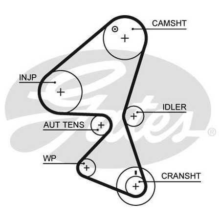 Courroie de distribution 137 dents : Citroen, Fiat, Ford, Mazda, Mini, Peugeot, Suzuki, Volvo  G5598XS Gates VH
