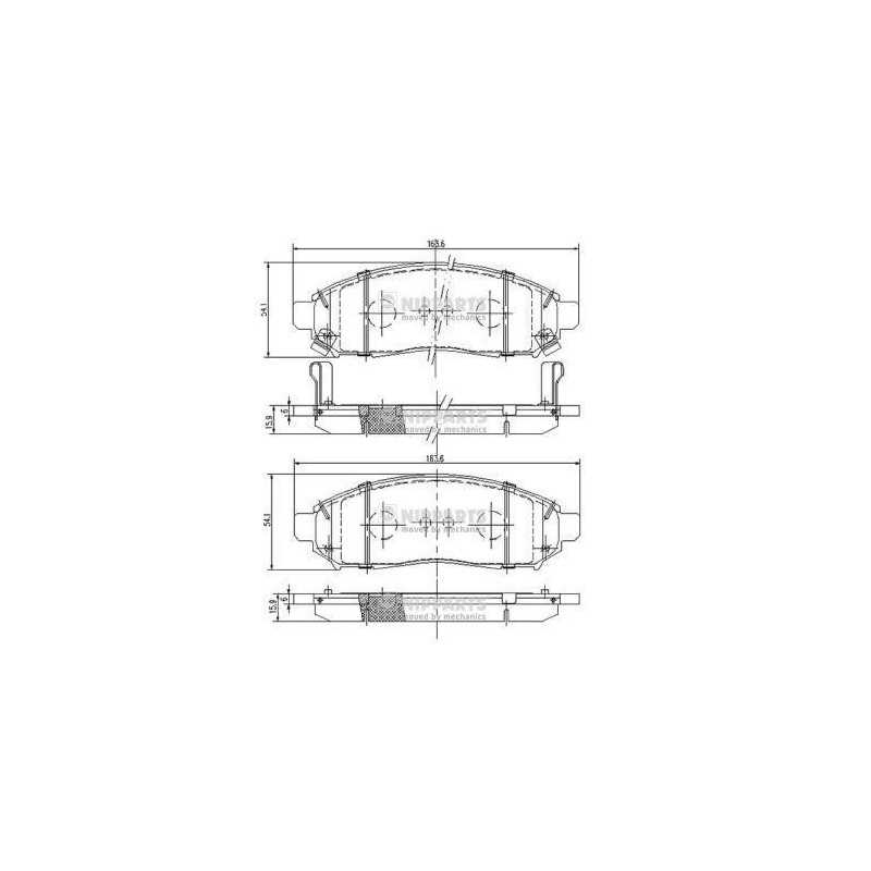 Jeu de 4 plaquettes de frein Nissan : NV200, Leaf, Navara, Pathfinder J3601095 NIPPARTS Freinage