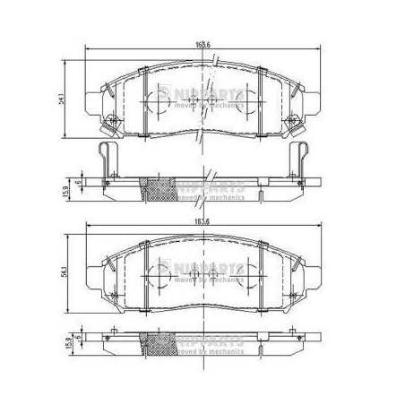 Jeu de 4 plaquettes de frein Nissan : NV200, Leaf, Navara, Pathfinder J3601095 NIPPARTS Freinage