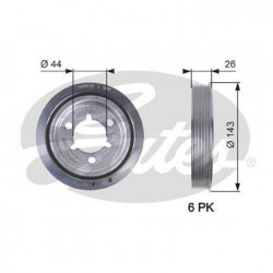 Poulie damper Citroen : Berlingo, C2, C3, C4, Xsara, Xsara Picasso, Peugeot : 206, 207, 307, 308, 1007, Partner ( 1.1 1.4 1,6...