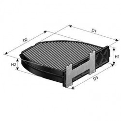 Filtre d'habitacle Mercedes : AMG GT, Classe C, Classe E, Classe S, GLK, CLS, SL, SLS AHC318 Purflux Filtration