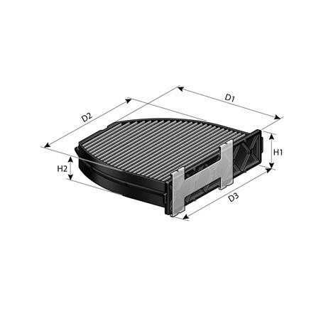 Filtre d'habitacle Mercedes : AMG GT, Classe C, Classe E, Classe S, GLK, CLS, SL, SLS AHC318 Purflux Filtration