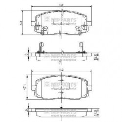 Jeu de 4 plaquettes de frein avant Hyundai I10 , Kia Picanto J3600323 NIPPARTS VH