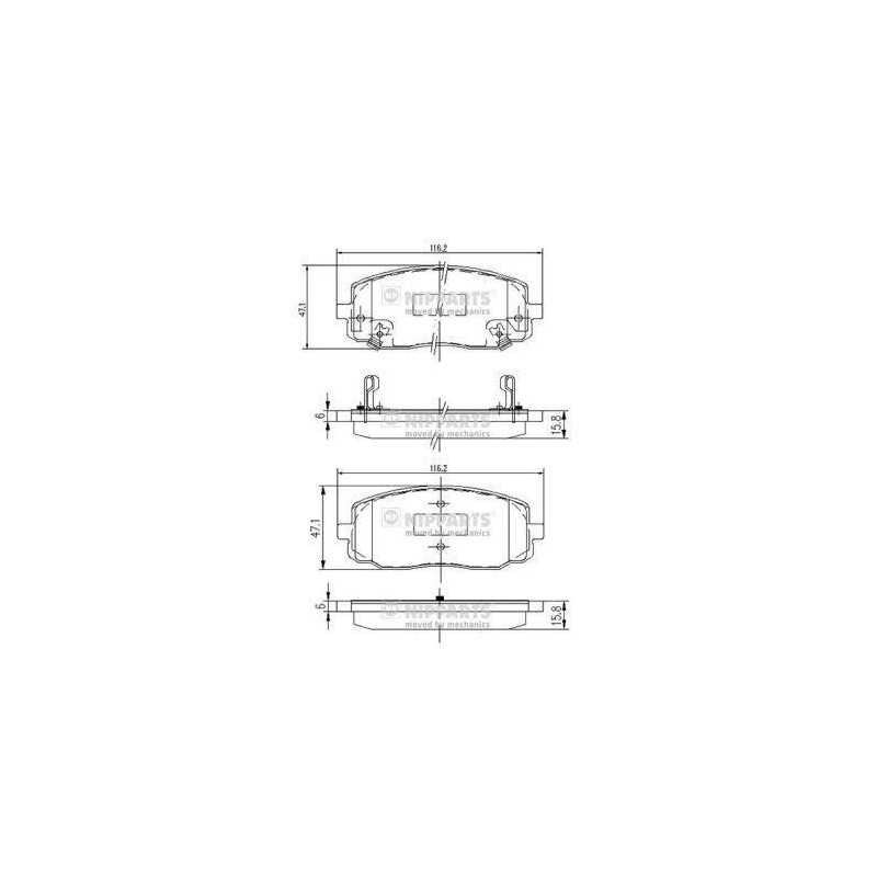 Jeu de 4 plaquettes de frein avant Hyundai I10 , Kia Picanto  J3600323 NIPPARTS VH