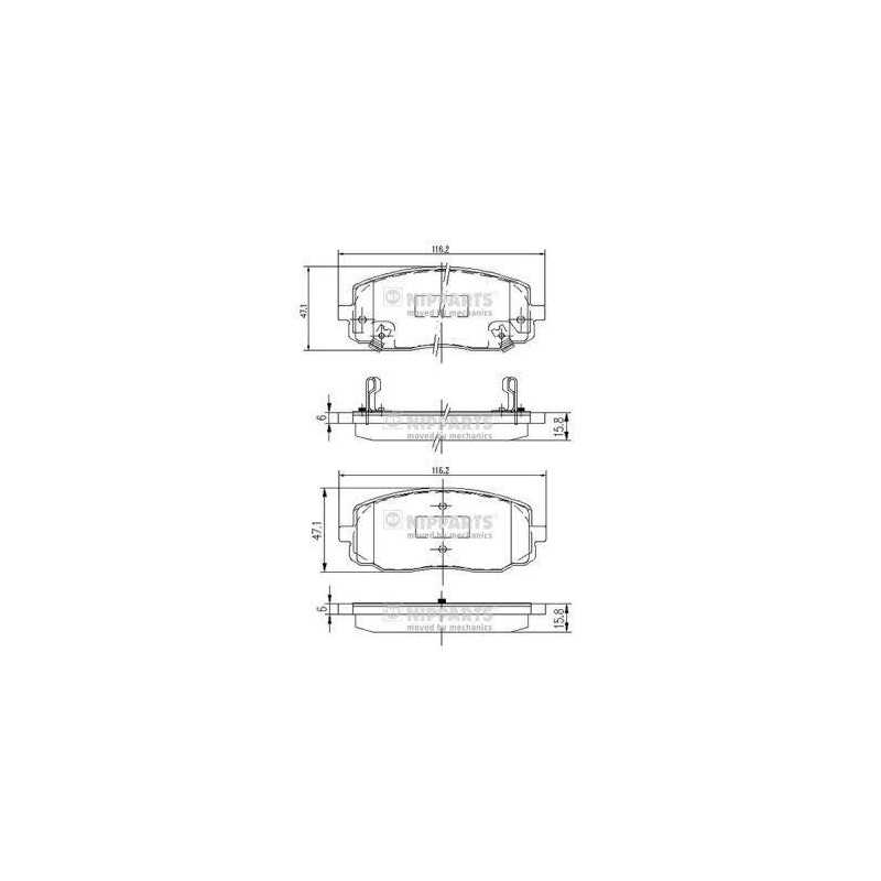 Jeu de 4 plaquettes de frein avant Hyundai I10 , Kia Picanto J3600323 NIPPARTS VH