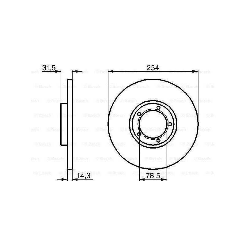 Jeu de 2 disques de frein avant plein Ford Transit ( BOSCH ) 0986478345 Brembo Disque de frein