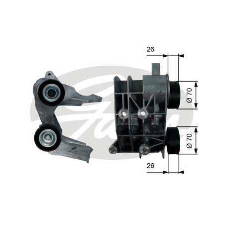 Galet tendeur de courroie d'accessoire Ford : Fiesta , Ka, StreetKa T36107 Gates Galet tendeur Galet tendeur de courroie d'accessoire Ford : Fiesta , Ka, StreetKa T36107 Gates Galet tendeur