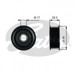 Galet tendeur courroie accessoire : Audi, Chrysler, Daewoo, Jeep, Lancia, Mercedes, Skoda, Ssangyong, Volkswagen T38099 Gate...