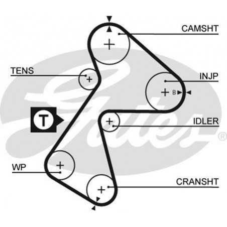 Courroie de distribution Renault : Clio 1, Clio 2, Express, Kangoo 1 G5484XS Gates Kit distribution