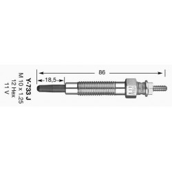 Bougie de préchauffage Hyundai : Galloper, H1, Terracan, Mitsubishi : L200, Pajero DP13 NGK VH