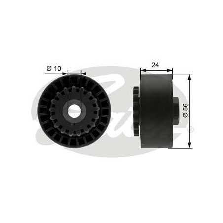 Galet tendeur de courroie d'accessoire Dacia : Logan, Sandero, Nissan Kubistar, Renault : Clio, Kangoo, Twingo T39056 Gates VH