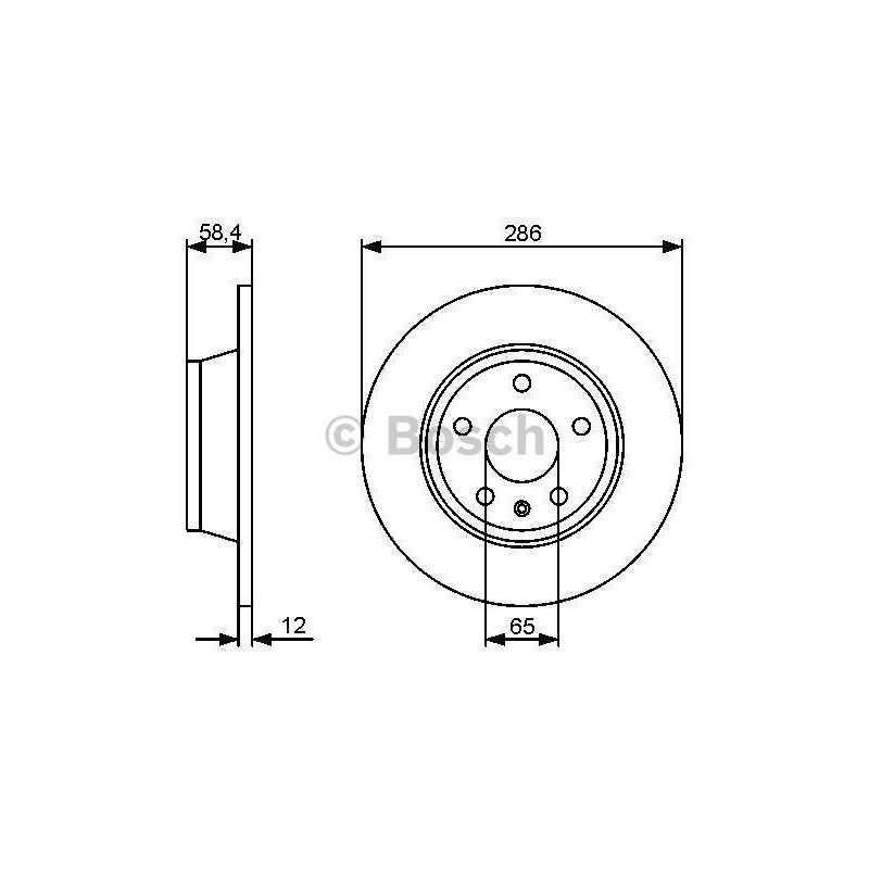 Jeu de 2 disques de frein arrière Audi TT 0986479465 Bosch VH