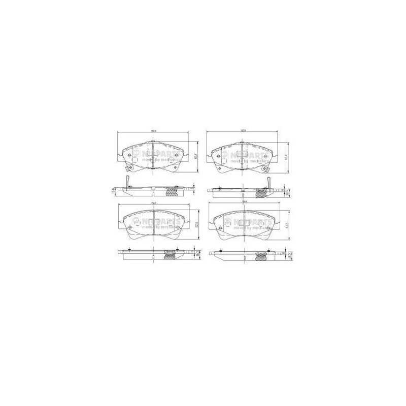 Jeu de 4 plaquettes de frein avant Toyota : Auris , Avensis , Corolla , Verso N3602133 NIPPARTS VH