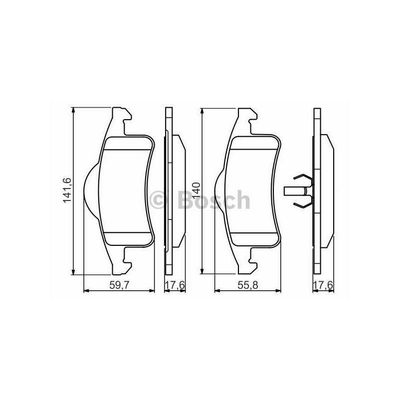 Jeu de 4 plaquettes de frein arrière Jeep Grand Cherokee 0986424665 Bosch VH