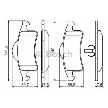 Jeu de 4 plaquettes de frein arrière Jeep Grand Cherokee 0986424665 Bosch VH