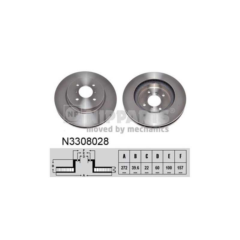 Jeu de 2 disques de frein avant Suzuki Swift N3308028 NIPPARTS VH