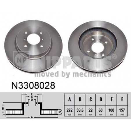 Jeu de 2 disques de frein avant Suzuki Swift N3308028 NIPPARTS VH