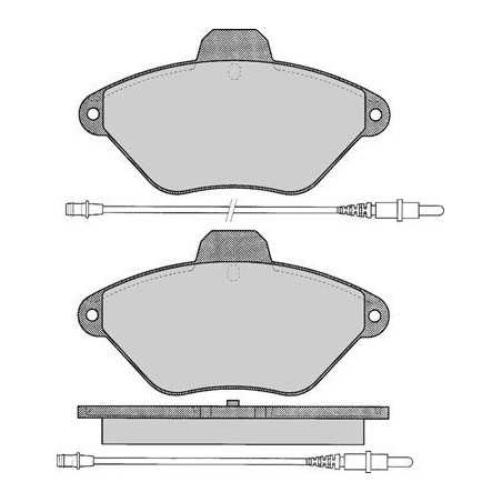 Jeu de 4 plaquettes de Frein Avant - Citroen Xantia 1.9 Td 2.0 i Hdi 9857