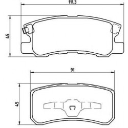 Jeu de 4 Plaquettes de Frein Arriere Mitsubishi Lancer Outlander Pajero 3 10537