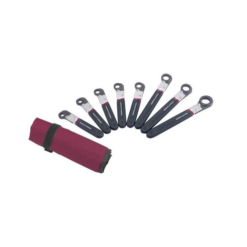 Trousse de 8 Clés à Tuyauter à Cliquet 2586