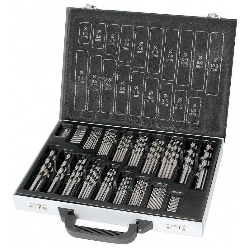 Coffret de forets Hélicoïdaux HSS-G Rectifiés - 170 pièces 11910