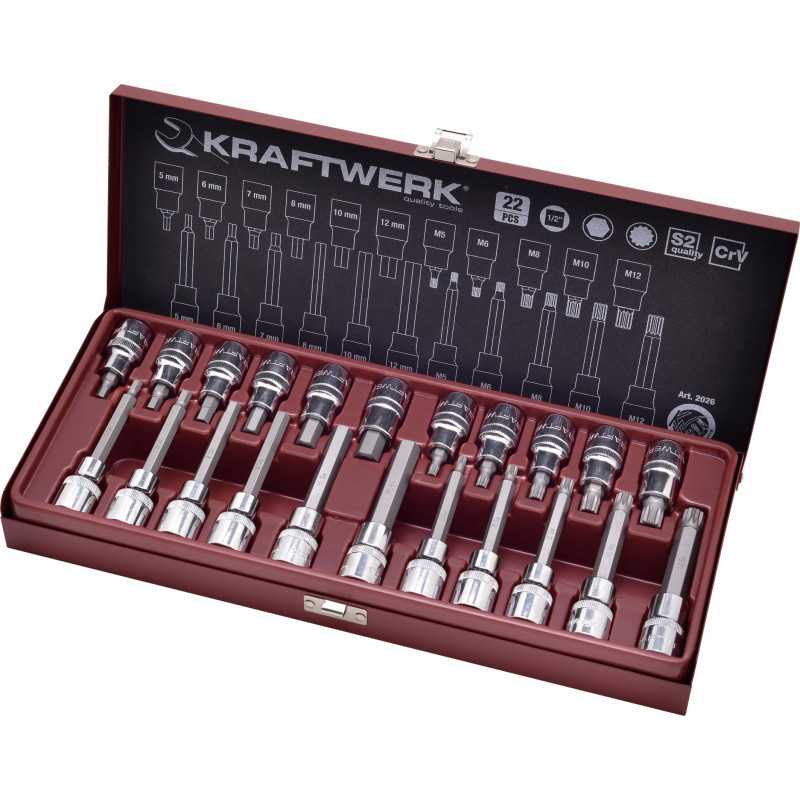 Coffret Kraftwerk de douille-embouts 6 pans et XZN 1/2 . 6 pans 5 à 12 mm  et XZN M5 à M12