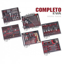 Servante d'atelier 6 tiroirs avec 308 Outils COMPLETO EVA 3907-4917