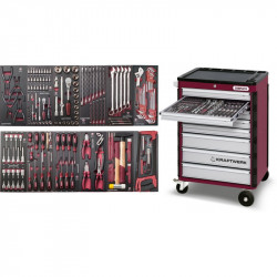 Servantes d'atelier 8 tiroirs avec 192 outils COMPLETO EVA3 3908-49907